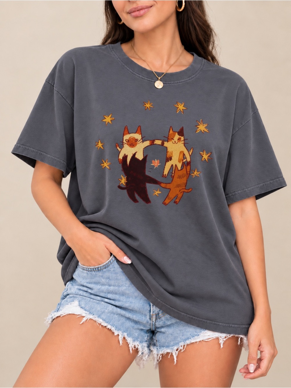 Cute Dancing Cats Graphic Unisex T-shirt Cat Lover Gift